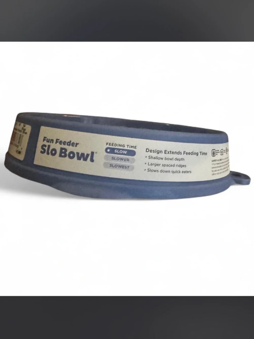Slow-Feed Dog Bowl - Baby Blue Elevated Non-Slip Design